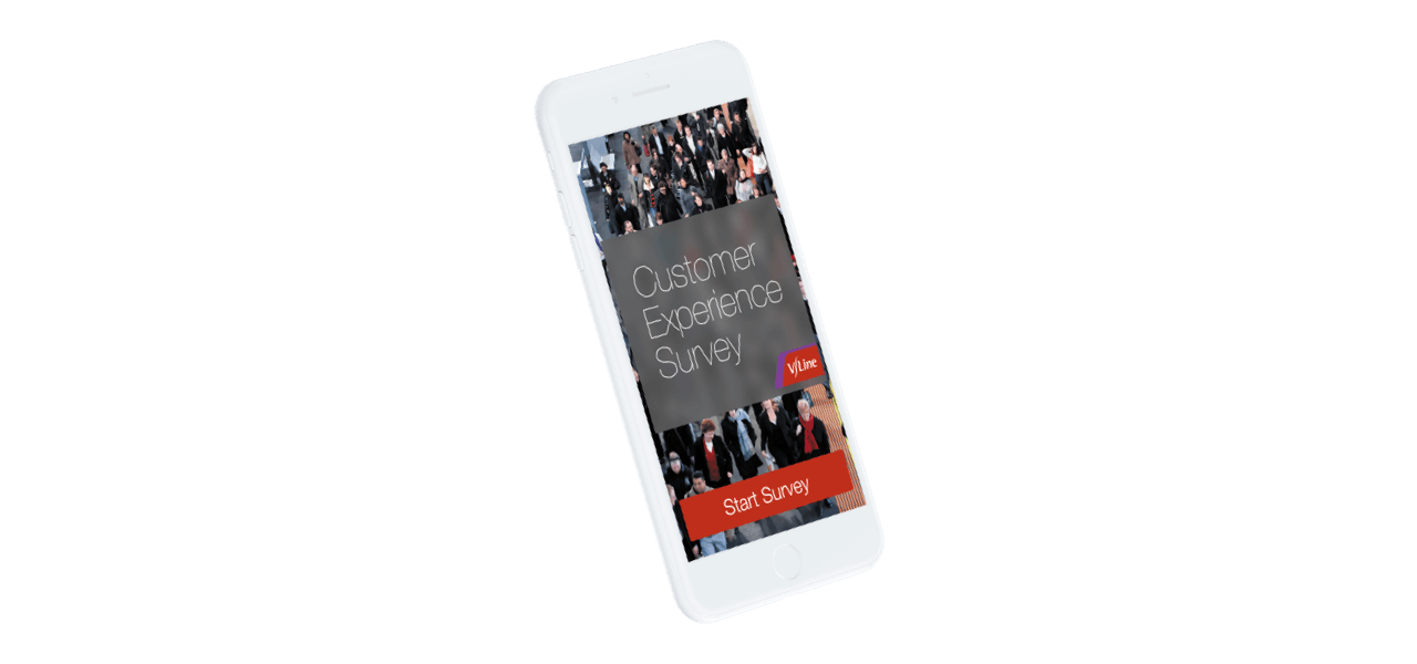Mobile phone showing screenshot of the VLine app designed and developed by Wave Digital App Development in Melbourne