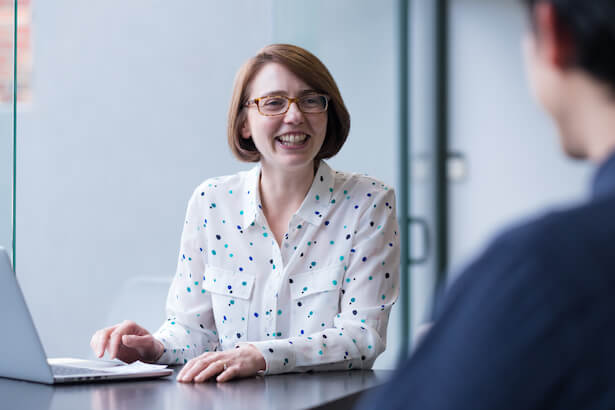 Wave Digital App Development team member providing advice in Melbourne head office